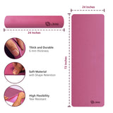 Pink Limm Yoga Mat Fitness Mat - TPE Yoga Mat with Strap for Home Gym