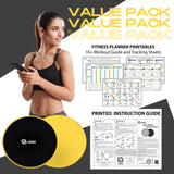 Yellow Core Sliders for Working Out - Exercise Sliders Fitness Set of 2