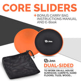 Orange Core Sliders for Working Out - Exercise Sliders Fitness Set of 2
