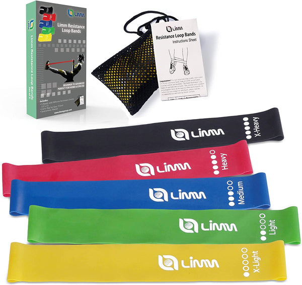 Limm Resistance Bands Exercise Loops and Limm Booty Resistance Hip Bands