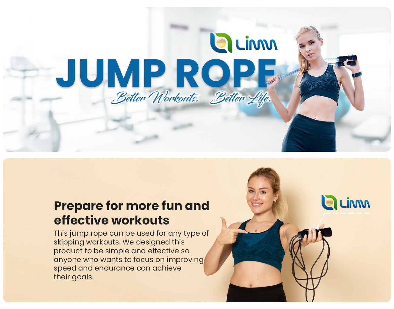 Classic Jump Rope - Skipping Rope with Memory Foam Handles