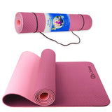 Pink Limm Yoga Mat Fitness Mat - TPE Yoga Mat with Strap for Home Gym