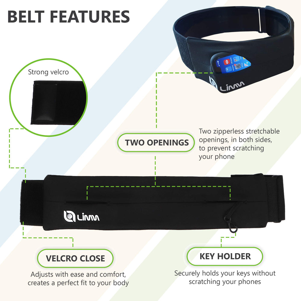 Running Belt Waist Pack - Bounce-Free & Comfortable Running Pouch Belt