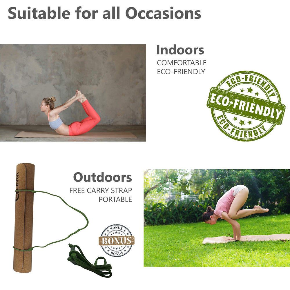 Limm Green Cork Yoga Mat Thick - Natural Yoga Mat