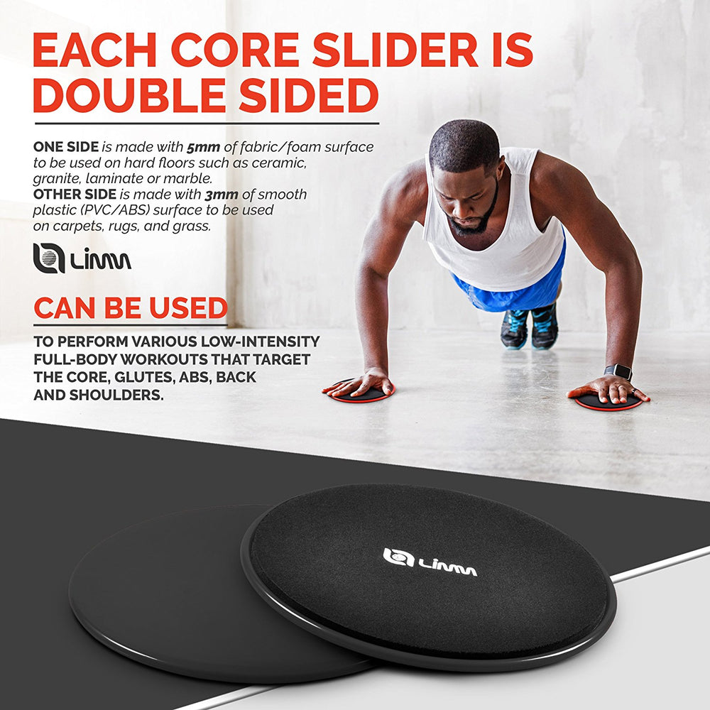 Gliding Discs Core Sliders - Dual Sided Exercise Disc for Smooth