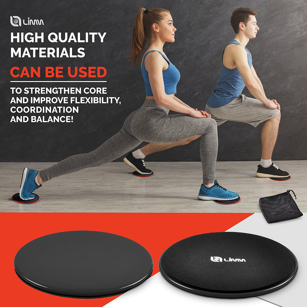 2 Dual Sided Fitness Yoga Gliding Discs Core Sliders Home Gym Abs