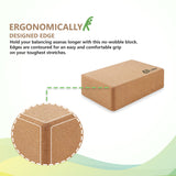 1 Pack Cork Yoga Blocks - Natural and Sustainable Cork Yoga Brick for Supporting Yoga Poses