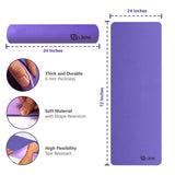 Purple Yoga Mat Fitness Mat - TPE Yoga Mat with Strap for Home Gym