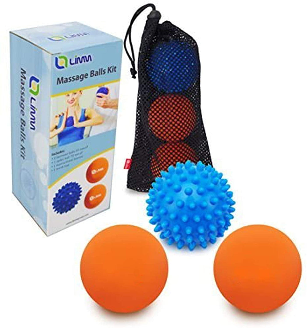 Limm Resistance Bands Exercise Loops and Limm Therapy Massage Ball Set with Lacrosse & Spiky Combo
