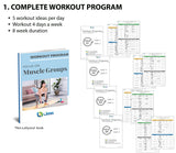 Home Workout Program I: Complete Sheets to Workout focusing on Muscle Groups