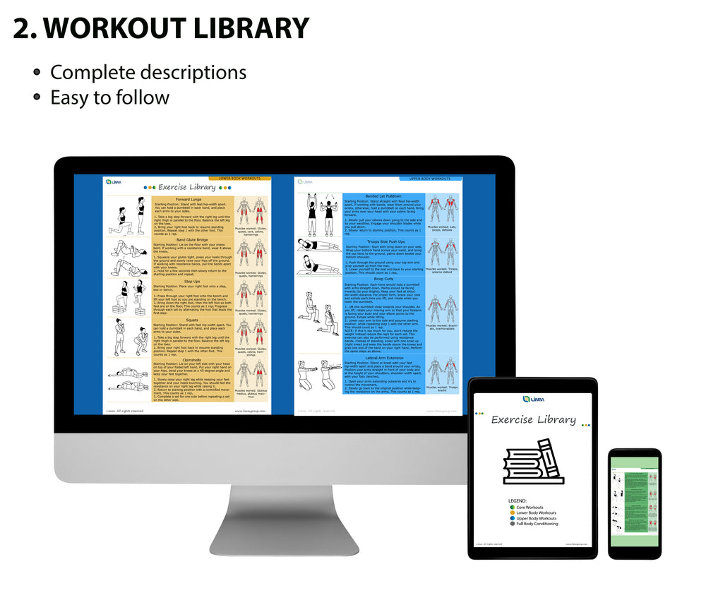 Home Workout Program I: Complete Sheets to Workout focusing on Muscle Groups