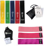Bundle of Limm Resistance Bands Exercise Loops and Limm Booty Bands (Set of 3 Cotton/Cloth Fabric Bands)