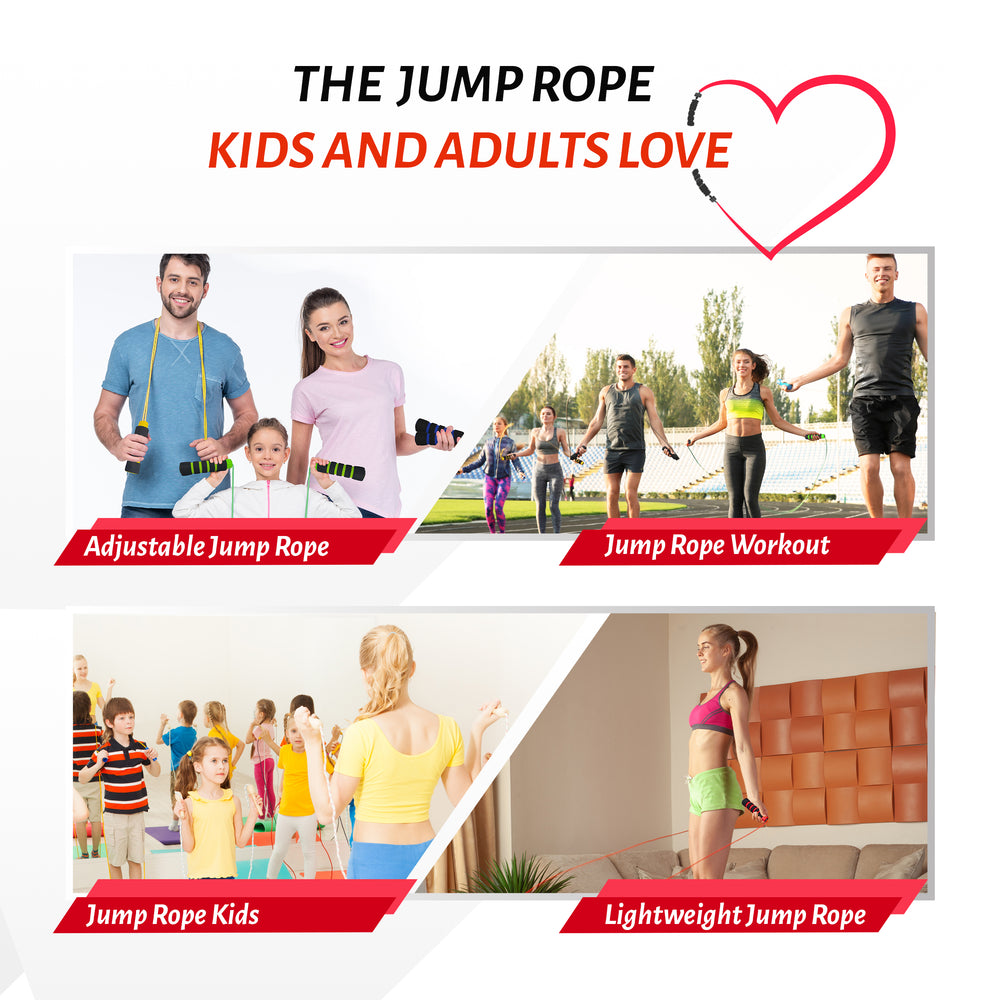Classic Jump Rope - Skipping Rope with Memory Foam Handles